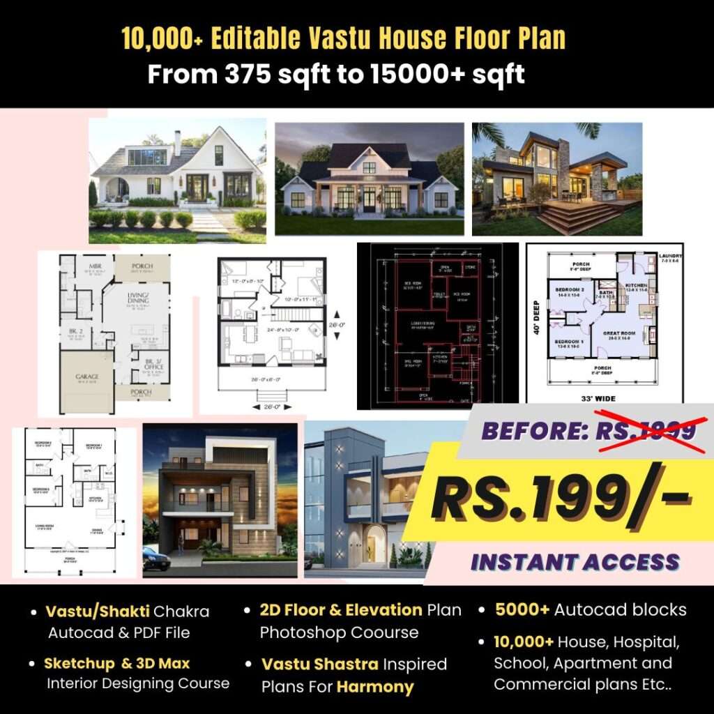 10K+ Editable Vastu House Floor Plans